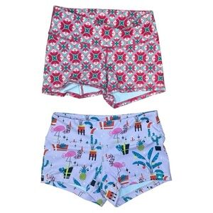 Bundle Colorful Patterned Women's Athletic Shorts